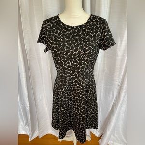 Loft Ann Taylor Black and Ivory print Dress 🖤🤍